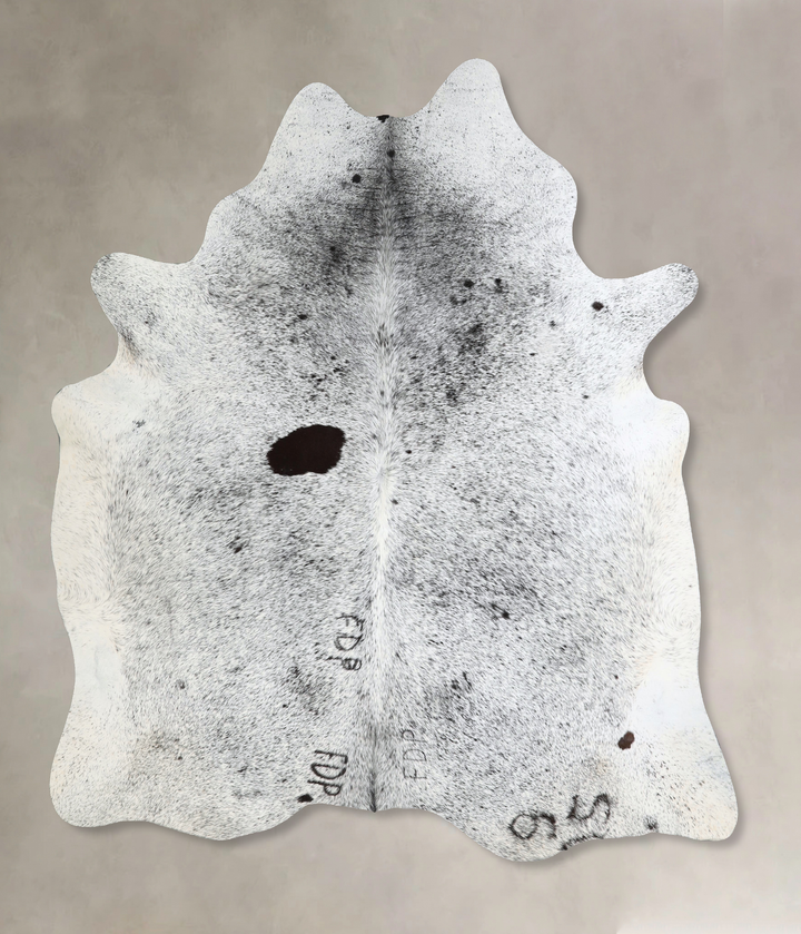 Salt and Pepper Black X-Large Brazilian Cowhide Rug 7'1"H x 6'6"W #A42834 by Hudson Hides