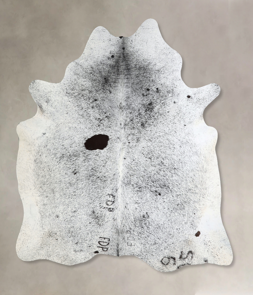 Salt and Pepper Black X-Large Brazilian Cowhide Rug 7'1"H x 6'6"W #A42834 by Hudson Hides