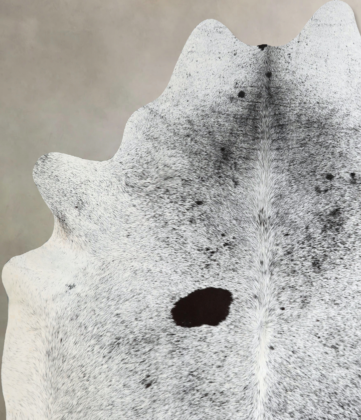 Salt and Pepper Black X-Large Brazilian Cowhide Rug 7'1"H x 6'6"W #A42834 by Hudson Hides