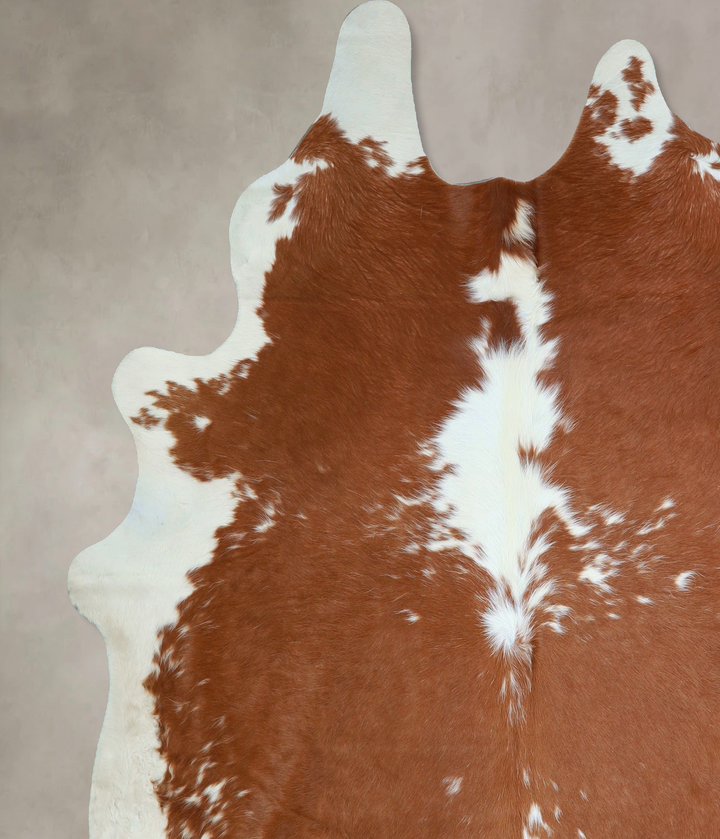 Brown and White XX-Large Brazilian Cowhide Rug 7'5"H x 7'0"W #A42848 by Hudson Hides