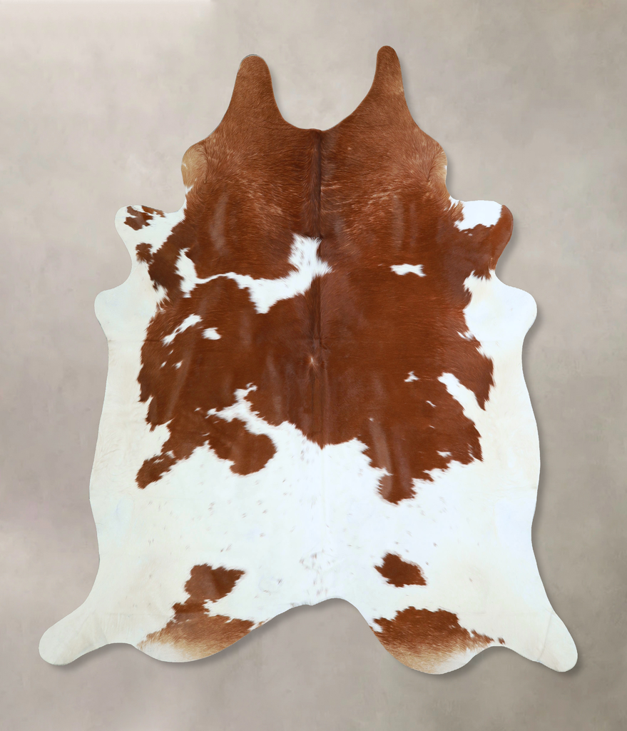 Brown and White XX-Large Brazilian Cowhide Rug 8'0"H x 7'6"W #A42850 by Hudson Hides