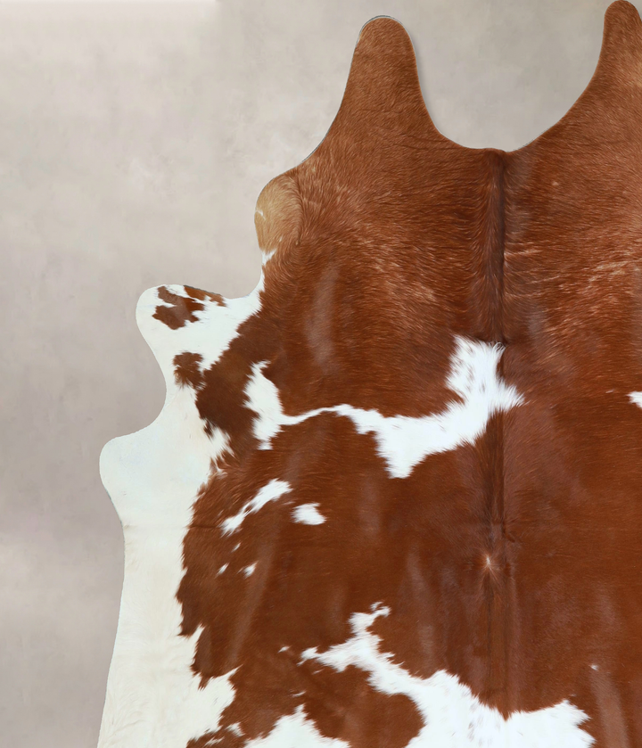 Brown and White XX-Large Brazilian Cowhide Rug 8'0"H x 7'6"W #A42850 by Hudson Hides