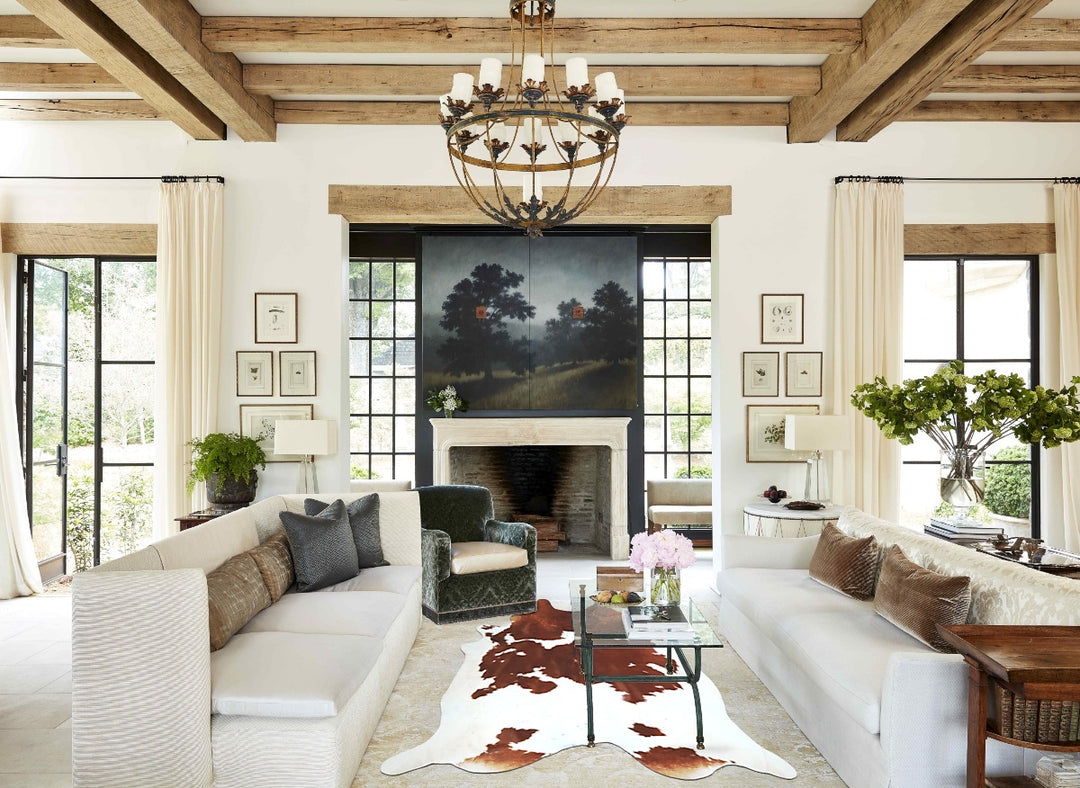 Brown and White XX-Large Brazilian Cowhide Rug 8'0"H x 7'6"W #A42850 b