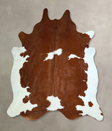 Brown and White XX-Large Brazilian Cowhide Rug 7'7"H x 7'0"W #A42851 by Hudson Hides