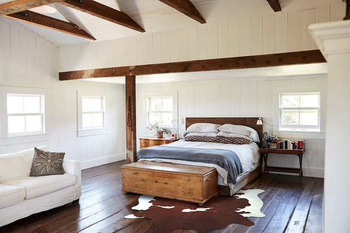 Brown and White XX-Large Brazilian Cowhide Rug 7'7"H x 7'0"W #A42851 by Hudson Hides