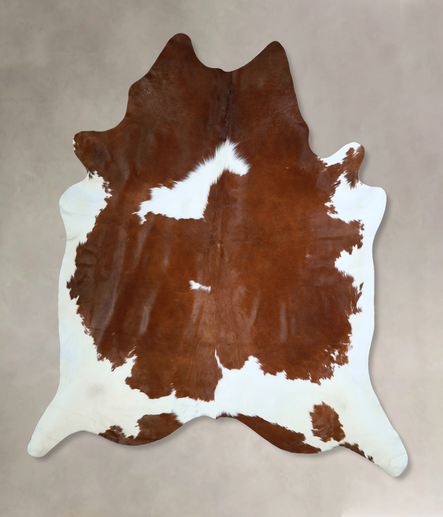 Brown and White XX-Large Brazilian Cowhide Rug 7'10"H x 7'4"W #A42852 by Hudson Hides