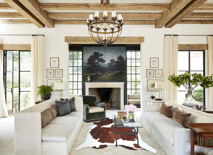 Brown and White XX-Large Brazilian Cowhide Rug 7'10"H x 7'4"W #A42852 by Hudson Hides
