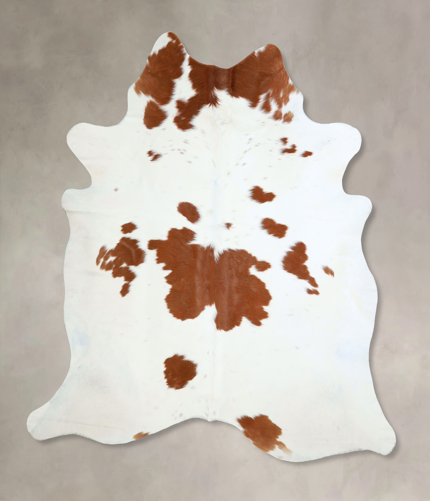Brown and White XX-Large Brazilian Cowhide Rug 7'5"H x 6'10"W #A42855 by Hudson Hides