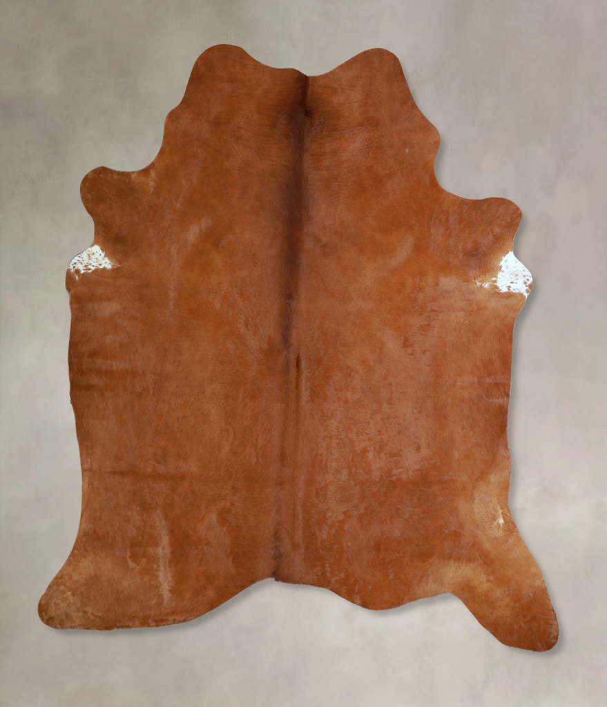 Solid Brown X-Large Brazilian Cowhide Rug 6'10"H x 6'0"W #A42859 by Hudson Hides