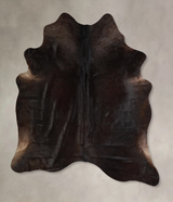 Solid Black X-Large Brazilian Cowhide Rug 7'5"H x 6'6"W #A42864 by Hudson Hides