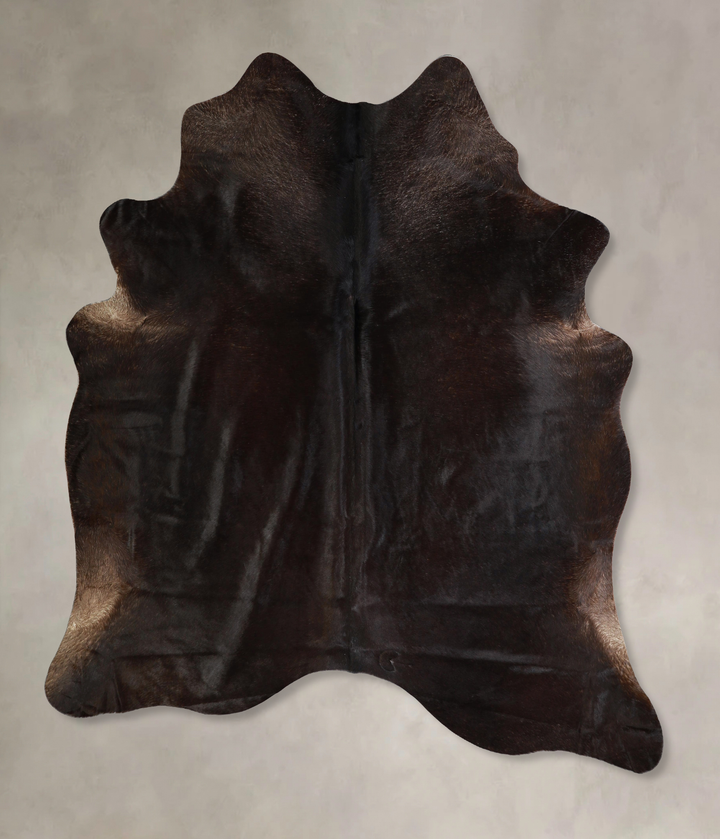 Solid Black X-Large Brazilian Cowhide Rug 7'5"H x 6'6"W #A42864 by Hudson Hides