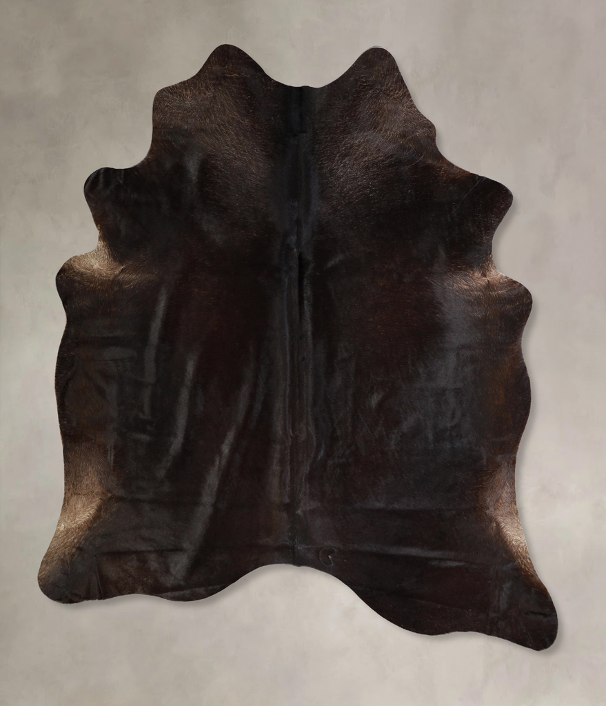 Solid Black X-Large Brazilian Cowhide Rug 7'5"H x 6'6"W #A42864 by Hudson Hides