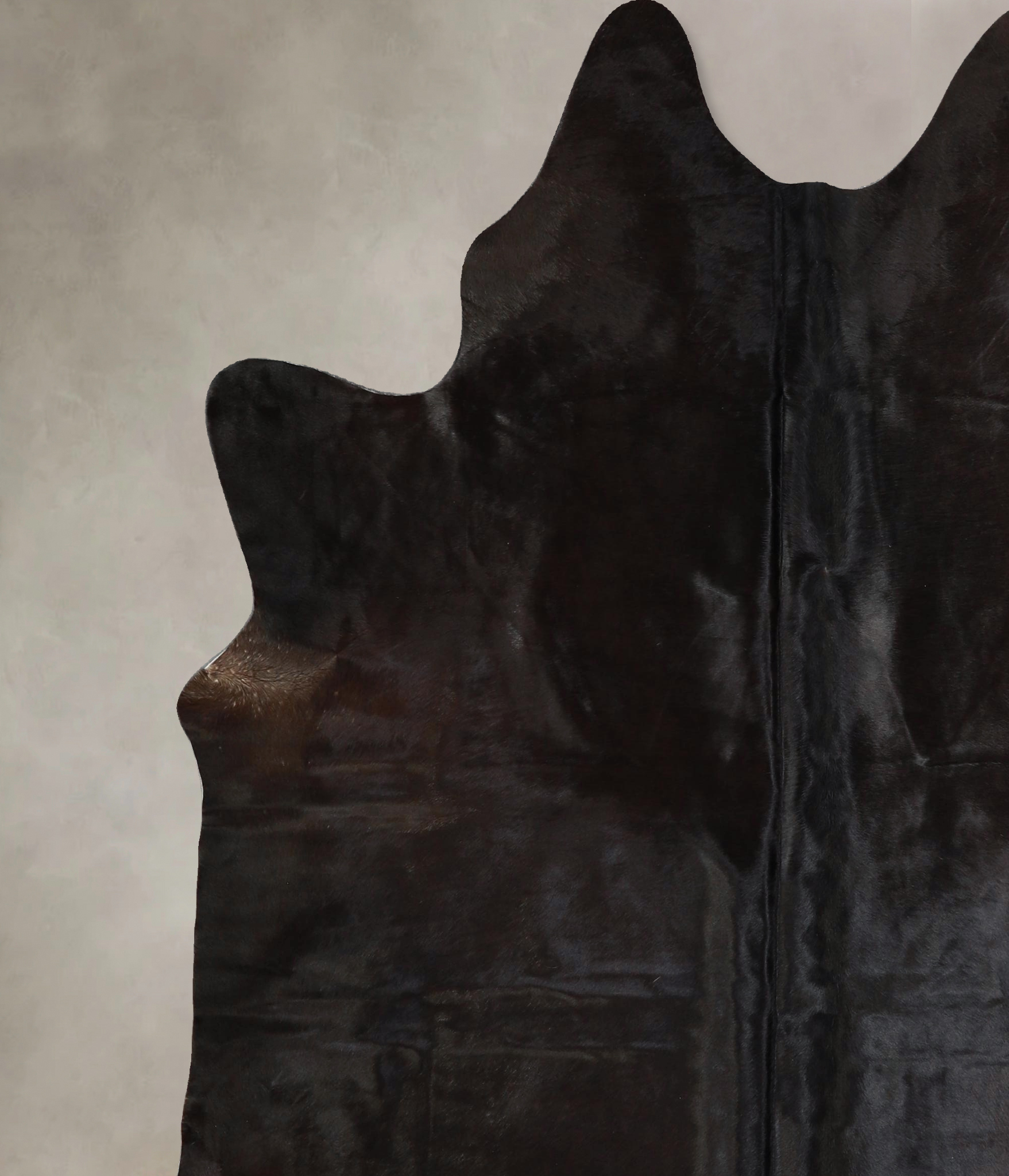 Solid Black Cowhide Rug #A42866