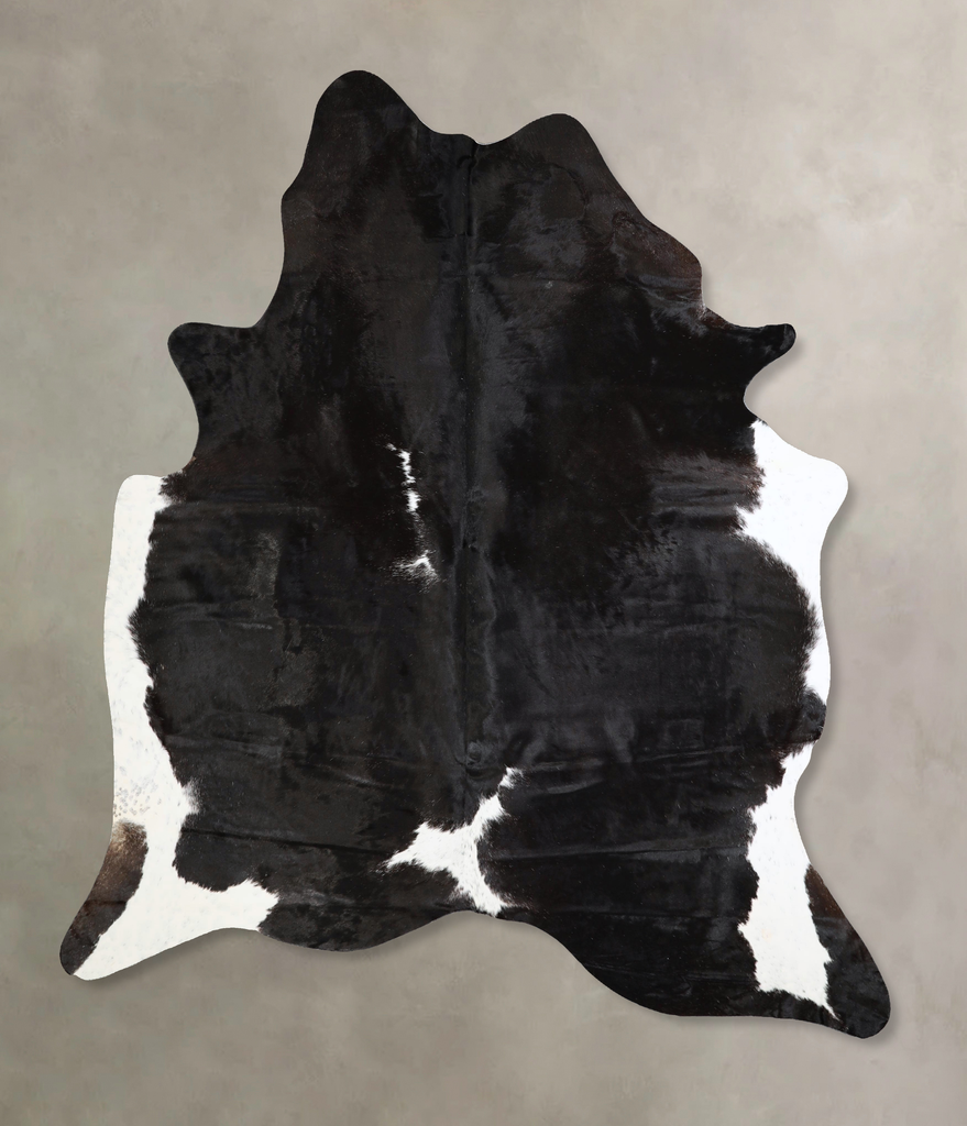 Black and White X-Large Brazilian Cowhide Rug 7'3"H x 6'2"W #A42867 by Hudson Hides