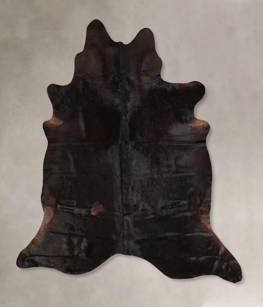 Solid Black X-Large Brazilian Cowhide Rug 6'11"H x 6'9"W #A42868 by Hudson Hides