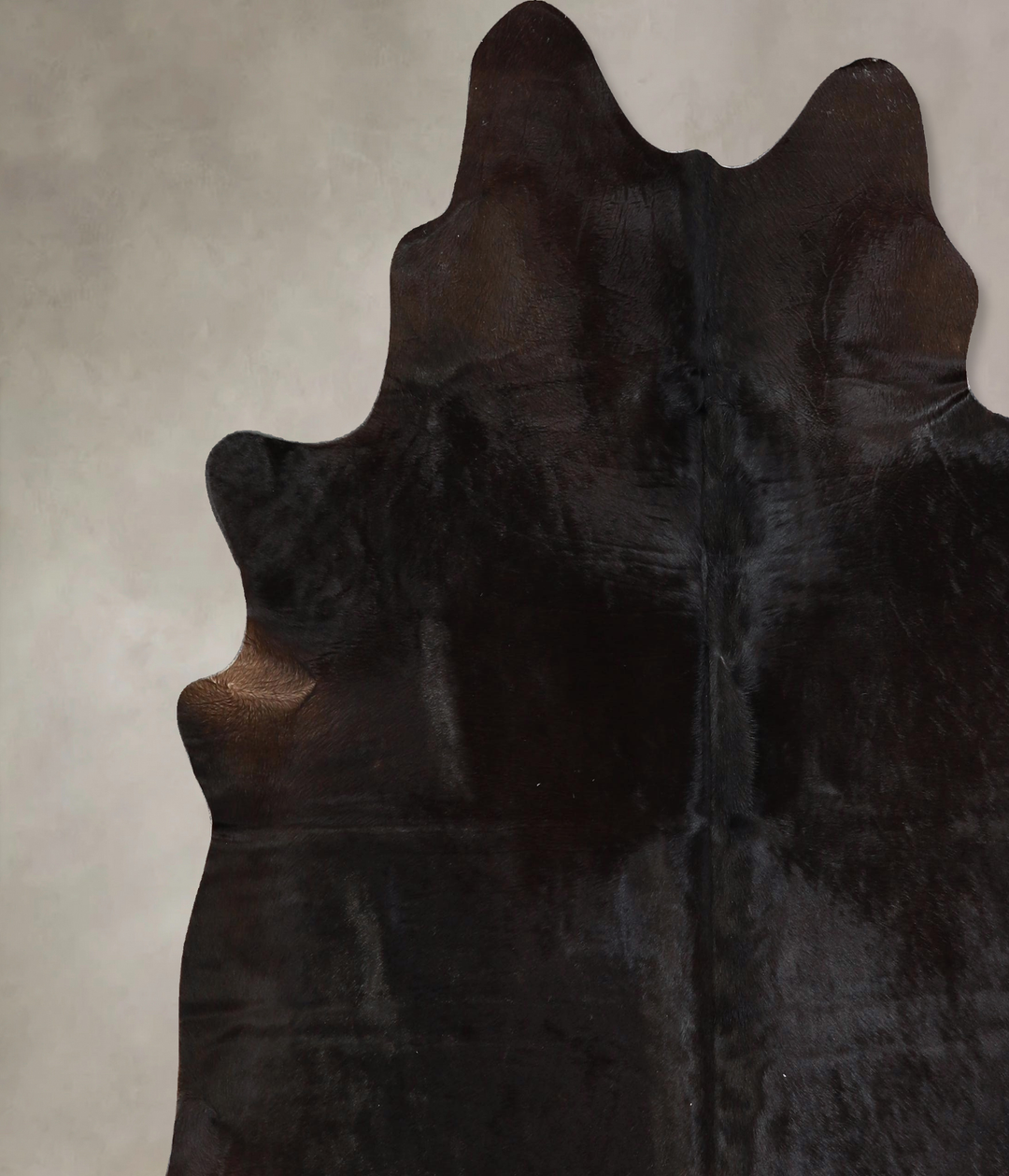 Solid Black X-Large Brazilian Cowhide Rug 6'11"H x 6'9"W #A42868 by Hu
