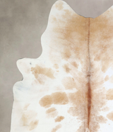 Beige and White XX-Large Brazilian Cowhide Rug 8'0"H x 7'0"W #A42874 by Hudson Hides