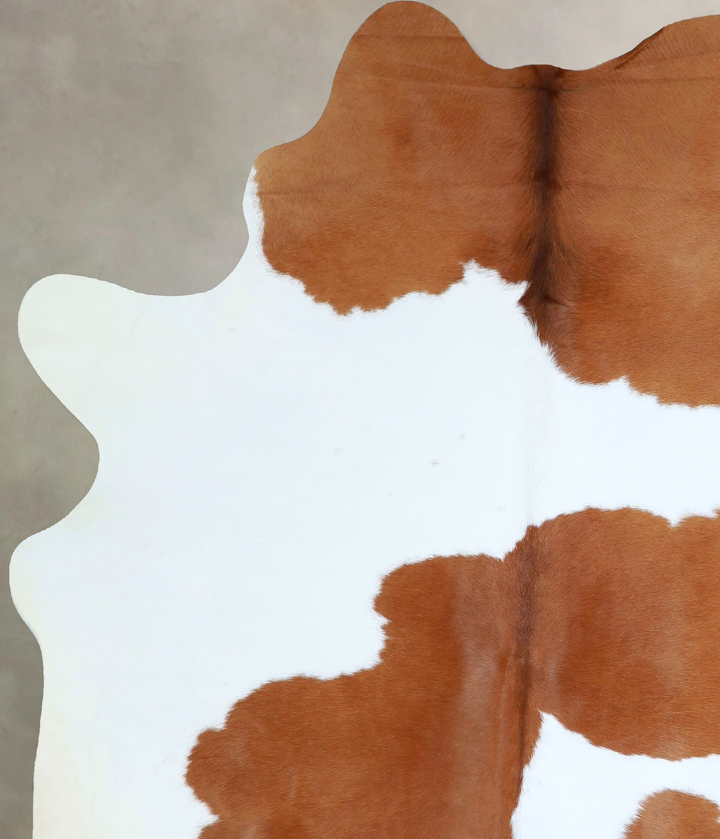 Brown and White Large Brazilian Cowhide Rug 7'2"H x 5'4"W #A42876 by Hudson Hides