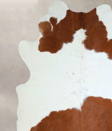 Brown and White XX-Large Brazilian Cowhide Rug 7'8"H x 6'10"W #A42877 by Hudson Hides