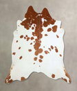 Brown and White X-Large Brazilian Cowhide Rug 7'1"H x 7'1"W #A42878 by Hudson Hides