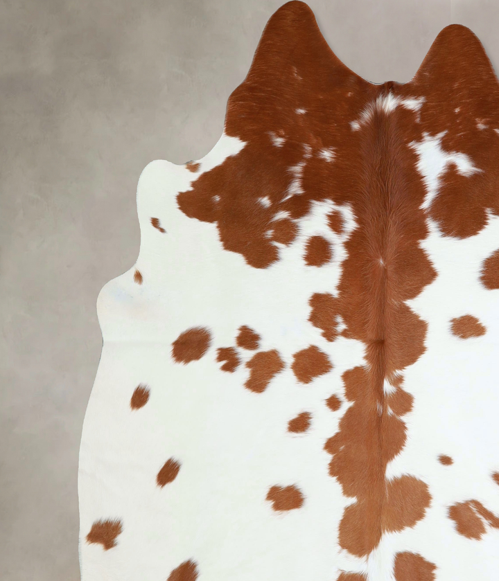 Brown and White X-Large Brazilian Cowhide Rug 7'1"H x 7'1"W #A42878 by Hudson Hides
