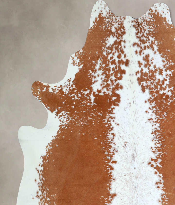 Brown and White X-Large Brazilian Cowhide Rug 7'1"H x 6'10"W #A42879 by Hudson Hides