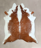 Brown and White X-Large Brazilian Cowhide Rug 7'4"H x 6'8"W #A42880 by Hudson Hides
