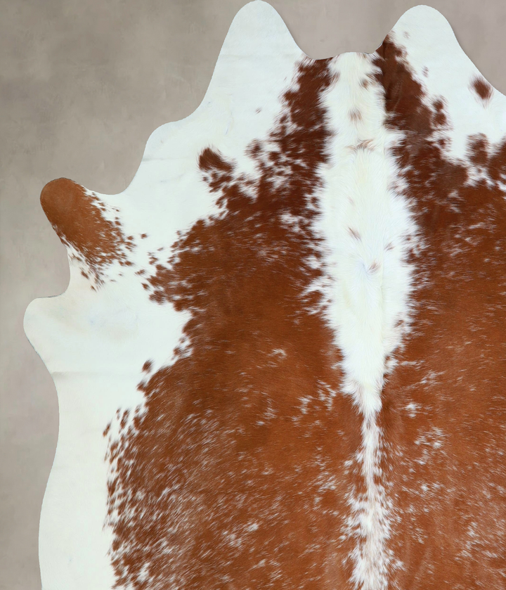 Brown and White X-Large Brazilian Cowhide Rug 7'4"H x 6'8"W #A42880 by Hudson Hides