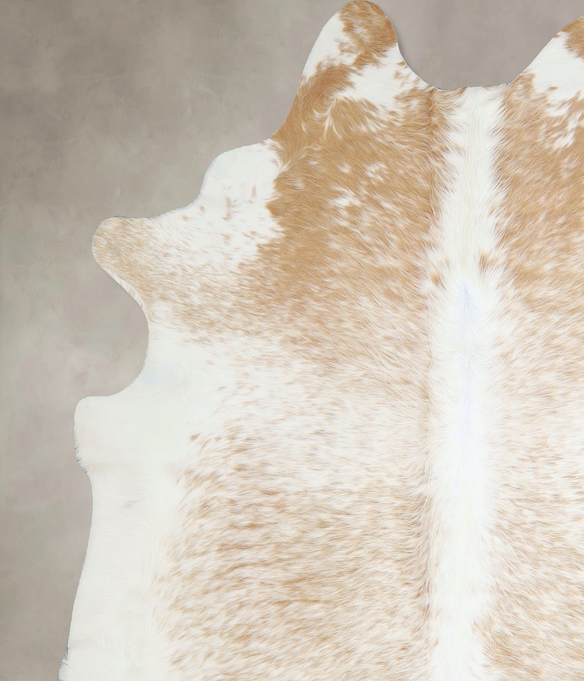 Beige and White X-Large Brazilian Cowhide Rug 7'1"H x 6'5"W #A42889 by Hudson Hides