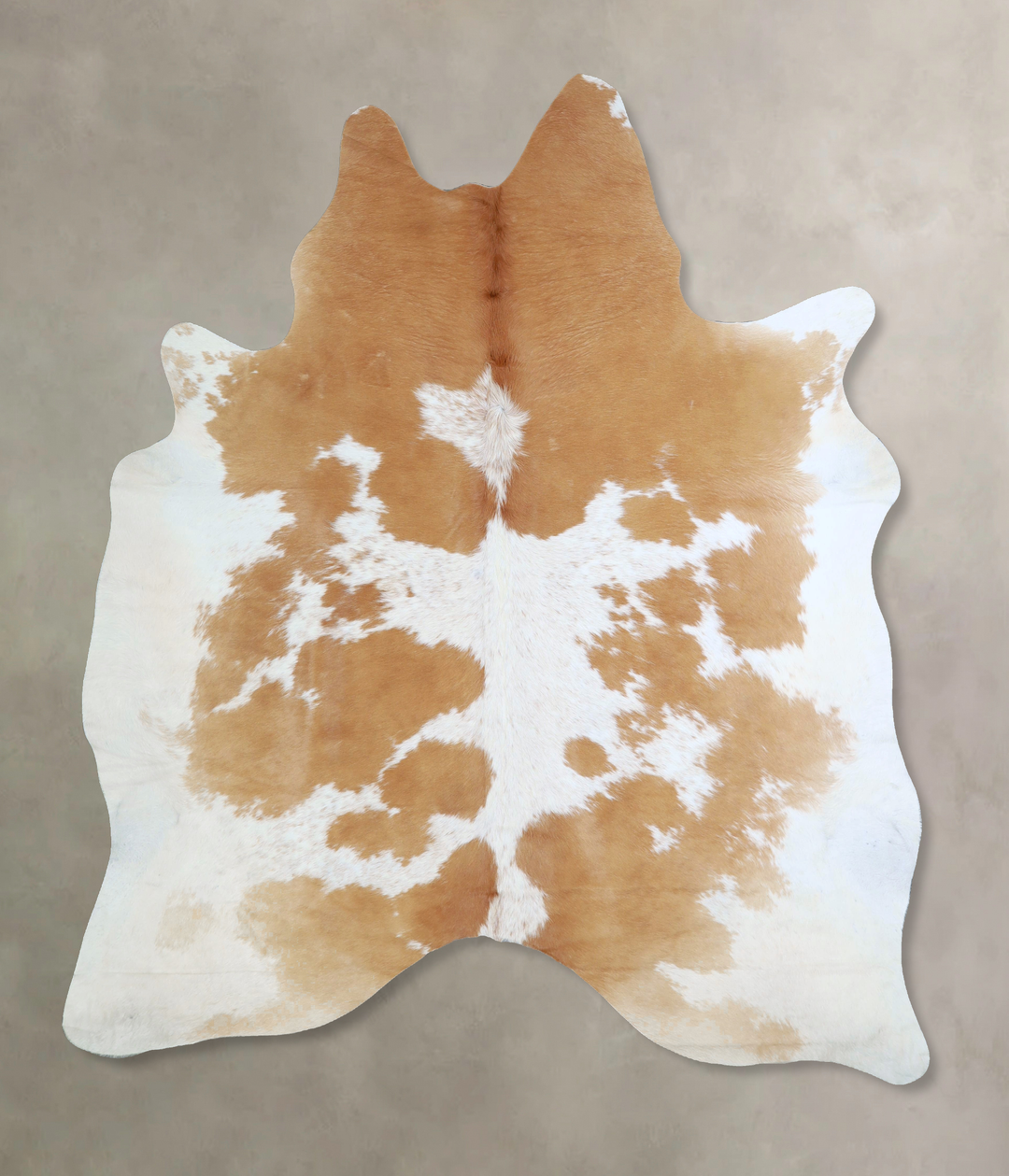 Beige and White XX-Large Brazilian Cowhide Rug 7'10"H x 6'10"W #A42891
