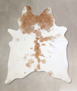 Beige and White X-Large Brazilian Cowhide Rug 7'8"H x 6'2"W #A42895 by Hudson Hides