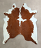 Brown and White XX-Large Brazilian Cowhide Rug 8'0