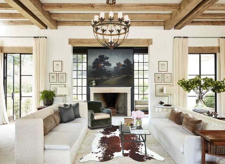 Brown and White XX-Large Brazilian Cowhide Rug 8'0"H x 7'3"W #A42908 by Hudson Hides