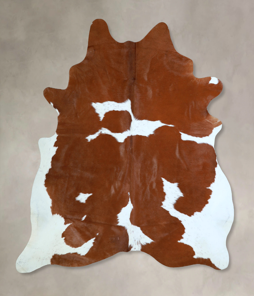 Brown and White X-Large Brazilian Cowhide Rug 7'3"H x 6'5"W #A42909 by Hudson Hides