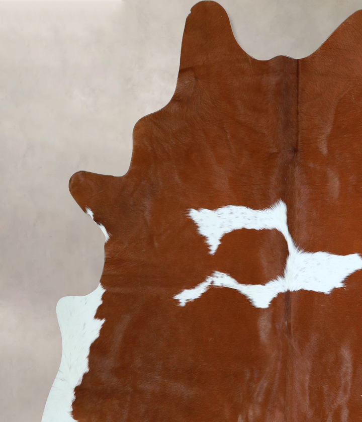 Brown and White X-Large Brazilian Cowhide Rug 7'3"H x 6'5"W #A42909 by Hudson Hides