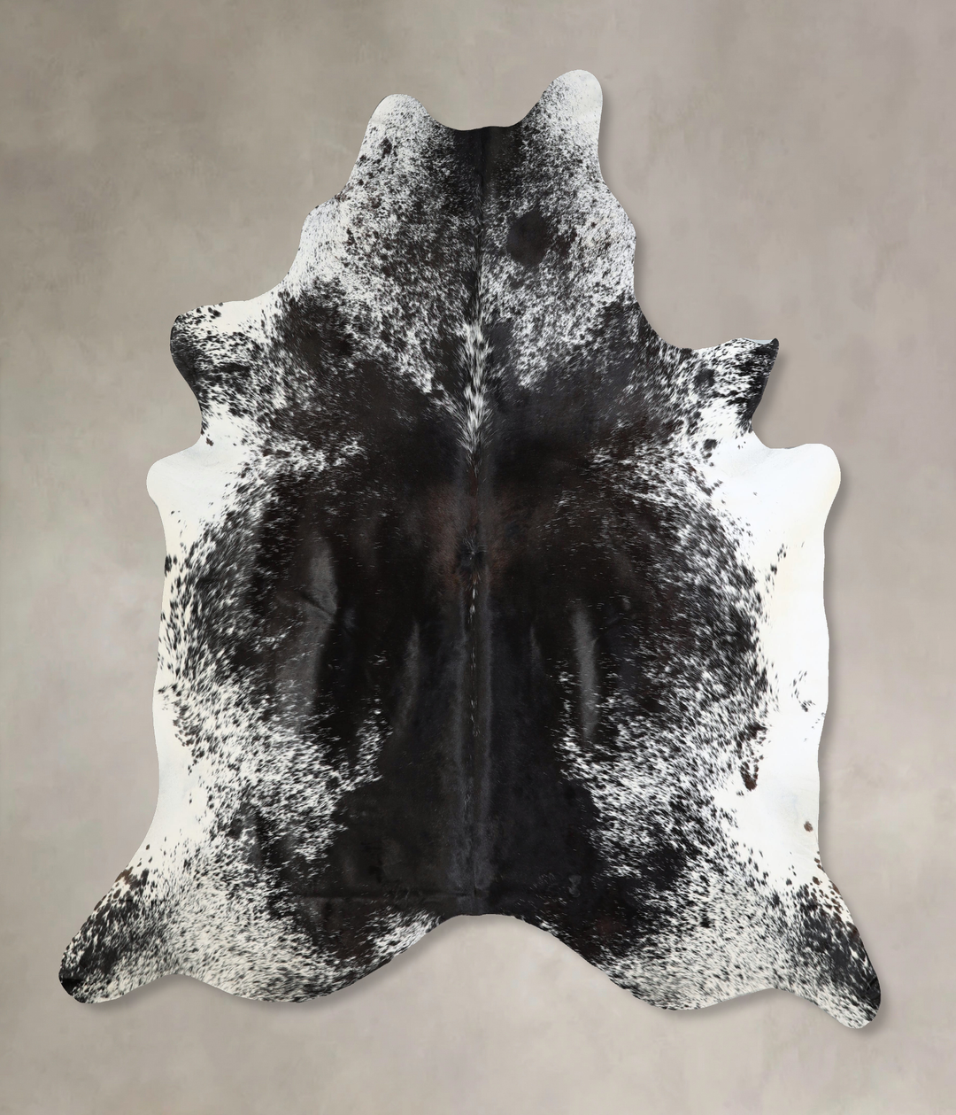 Salt and Pepper Black XX-Large Brazilian Cowhide Rug 7'7"H x 6'7"W #A4