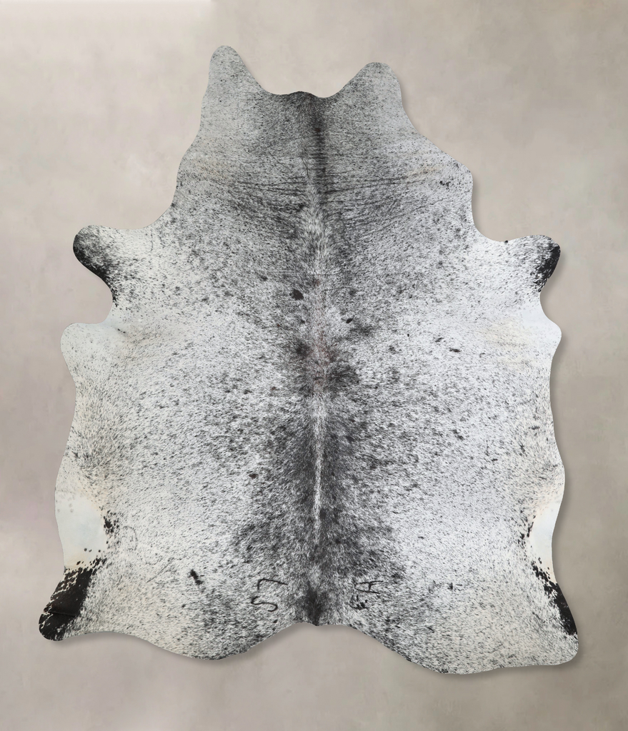 Salt and Pepper Black XX-Large Brazilian Cowhide Rug 8'3"H x 6'9"W #A42919 by Hudson Hides