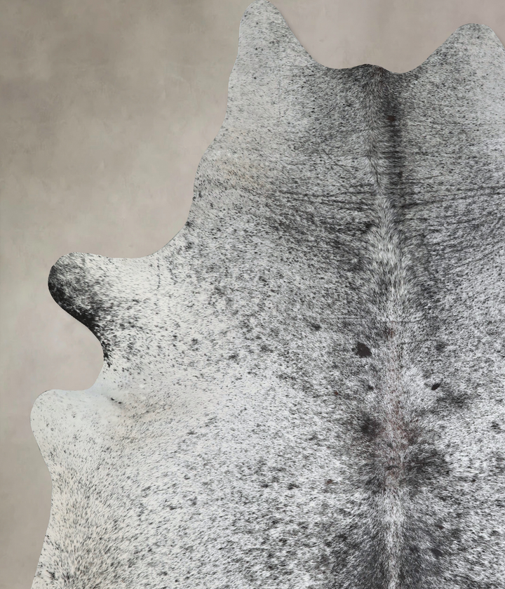 Salt and Pepper Black XX-Large Brazilian Cowhide Rug 8'3"H x 6'9"W #A42919 by Hudson Hides