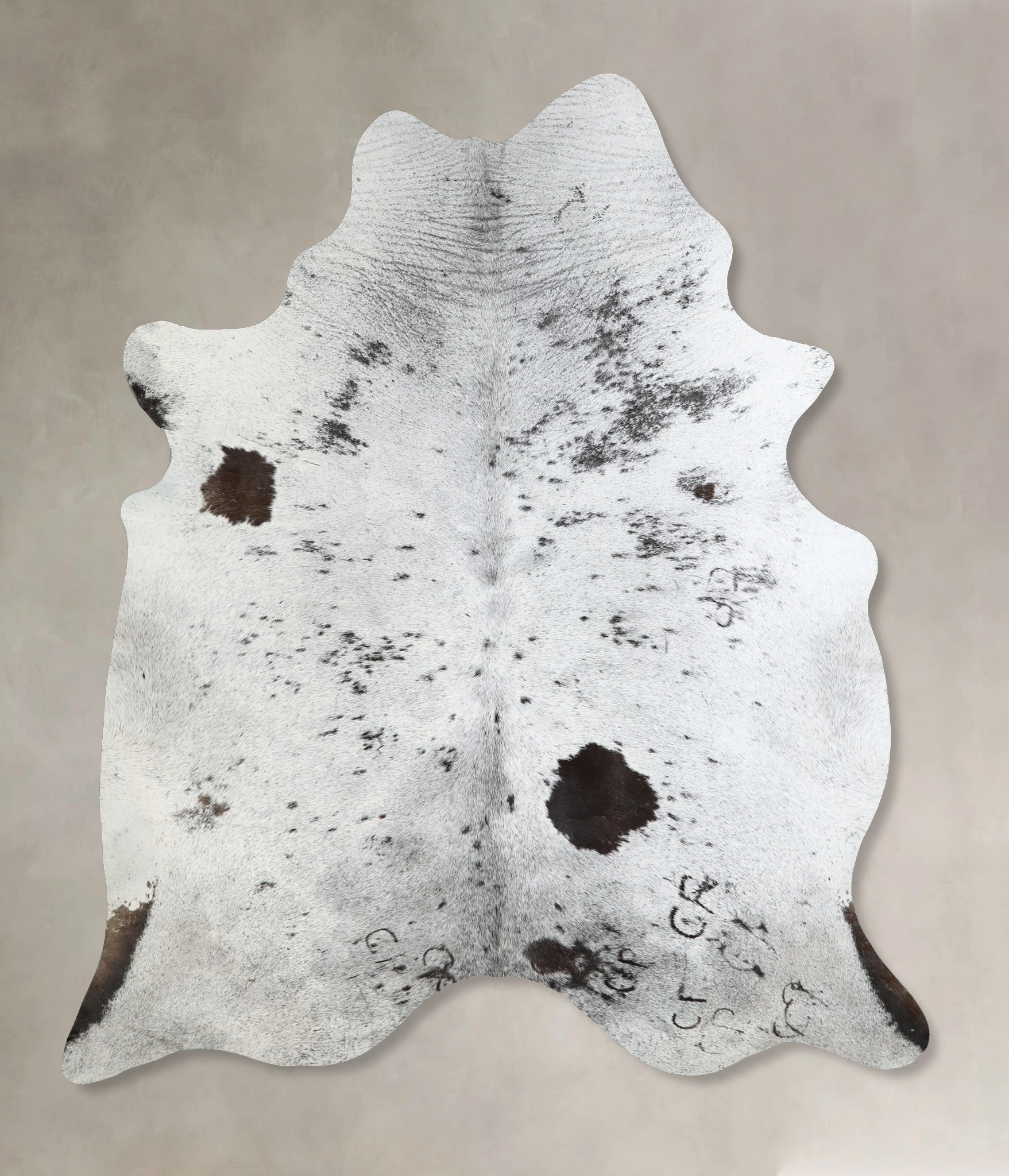Salt and Pepper Black X-Large Brazilian Cowhide Rug 7'6