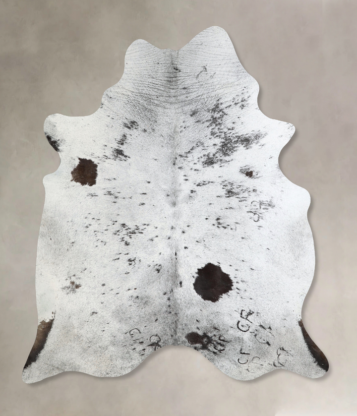 Salt and Pepper Black X-Large Brazilian Cowhide Rug 7'6"H x 6'6"W #A42928 by Hudson Hides