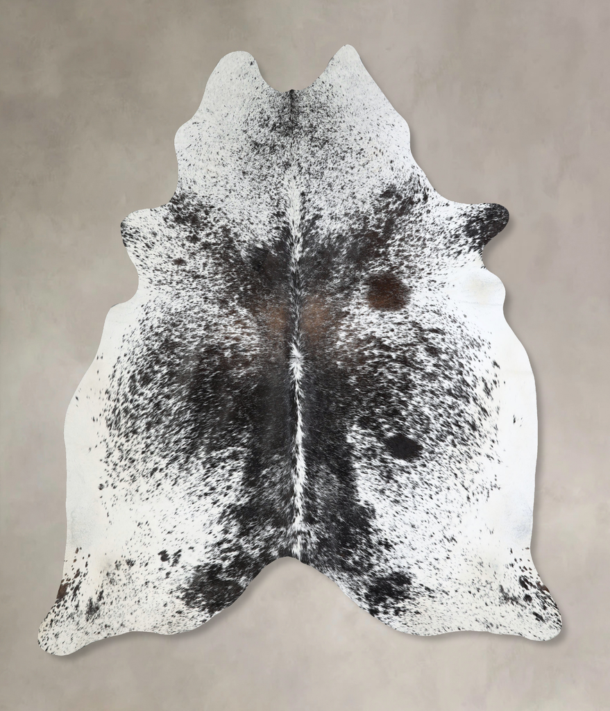 Salt and Pepper Black XX-Large Brazilian Cowhide Rug 7'9"H x 6'6"W #A42930 by Hudson Hides