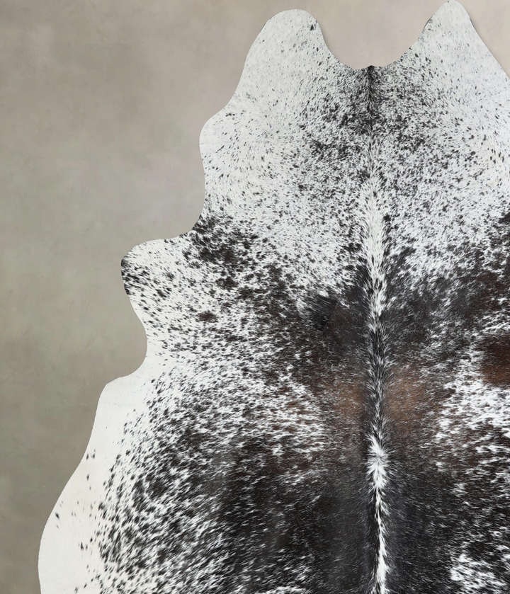 Salt and Pepper Black XX-Large Brazilian Cowhide Rug 7'9"H x 6'6"W #A42930 by Hudson Hides