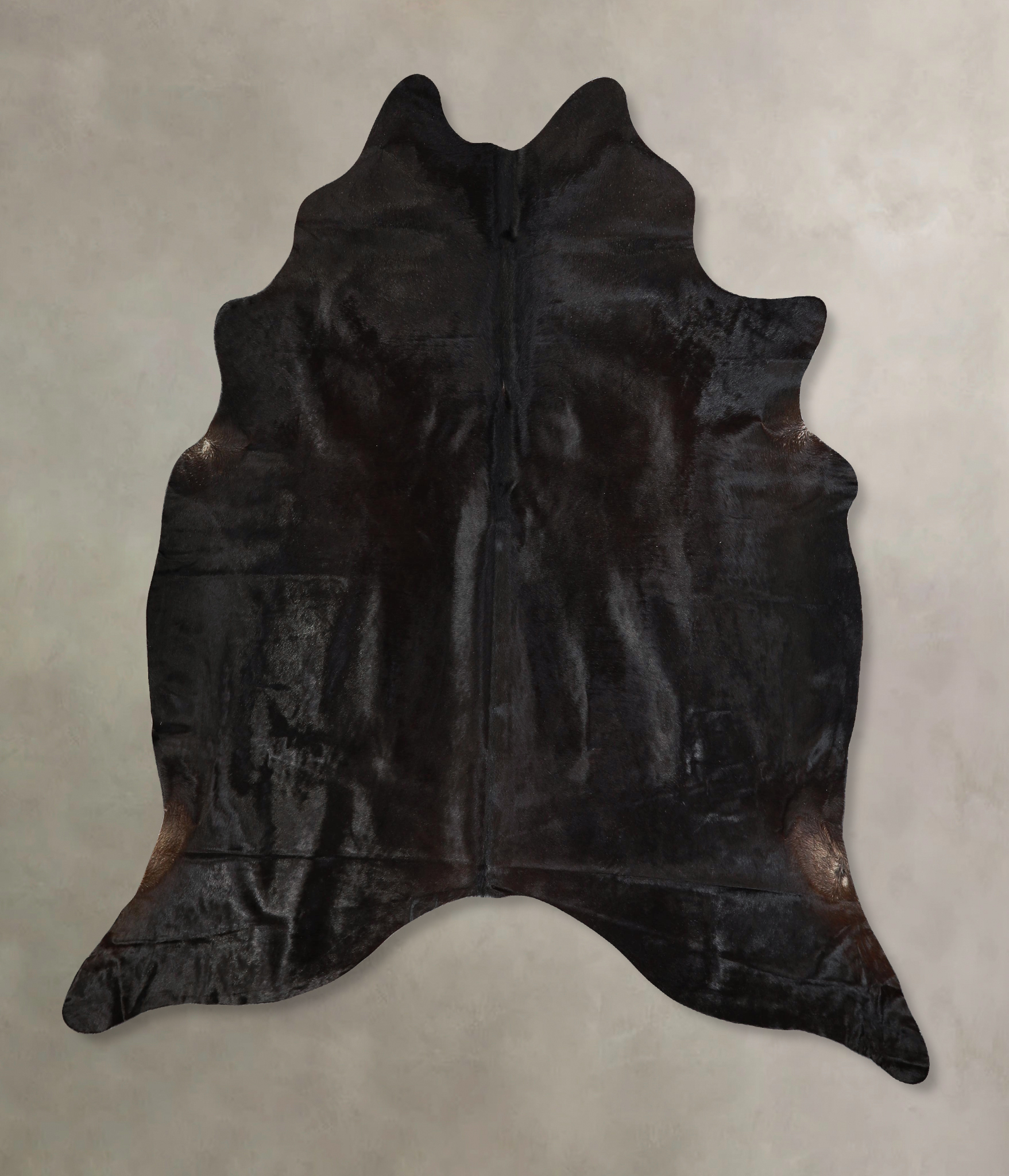 Solid Black Cowhide Rug #A42938