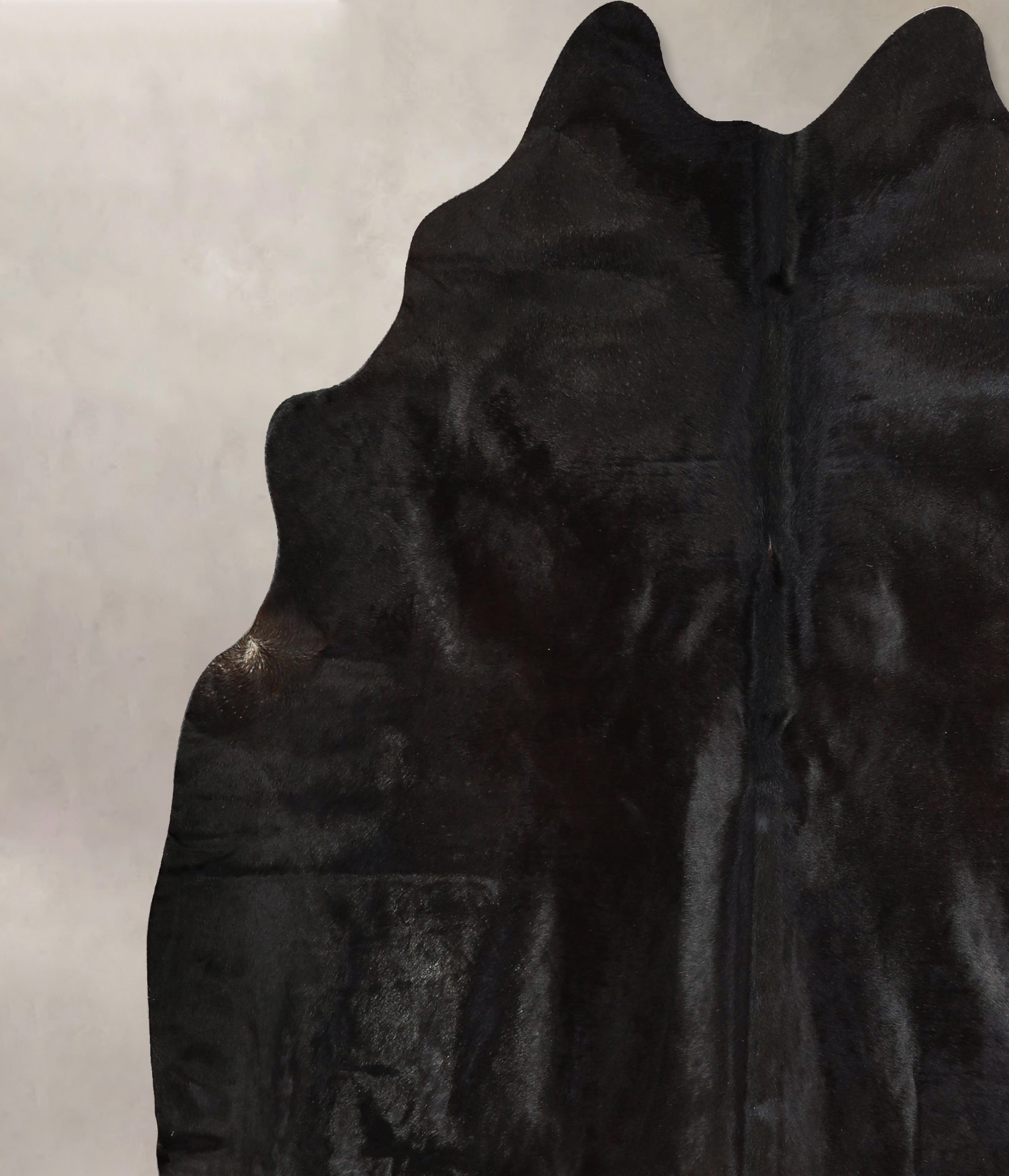 Solid Black Cowhide Rug #A42938