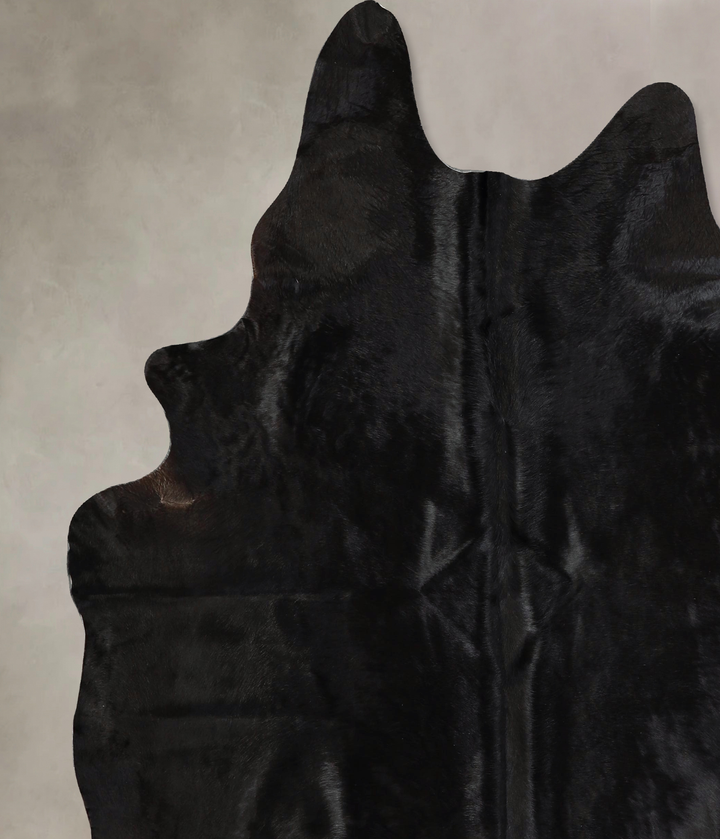 Solid Black X-Large Brazilian Cowhide Rug 7'3"H x 6'6"W #A42940 by Hudson Hides