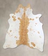 Beige and White X-Large Brazilian Cowhide Rug 6'9"H x 6'4"W #A42941 by Hudson Hides