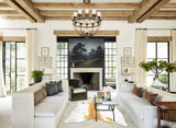 Beige and White X-Large Brazilian Cowhide Rug 6'9"H x 6'4"W #A42941 by Hudson Hides