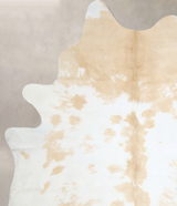 Beige and White X-Large Brazilian Cowhide Rug 6'9"H x 6'1"W #A42944 by Hudson Hides