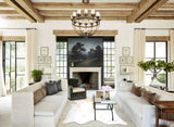 Beige and White X-Large Brazilian Cowhide Rug 6'9"H x 6'1"W #A42944 by Hudson Hides