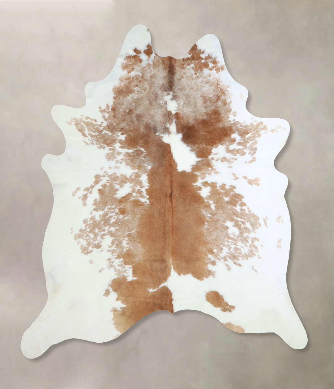 Beige and White XX-Large Brazilian Cowhide Rug 7'7"H x 6'8"W #A42946 b